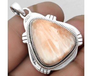 Natural Orange Scolecite - India Pendant SDP104523 P-1463, 20x23 mm