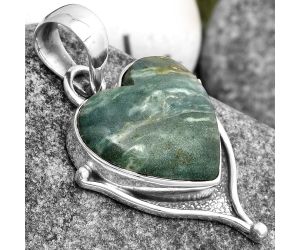 Valentine Gift Heart Natural Larsonite Jasper Pendant SDP104791 P-1393, 16x17 mm