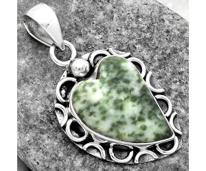 Valentine Gift Heart Natural Dioptase Pendant SDP104846 P-1242, 15x20 mm