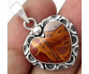 Valentine Gift Heart Natural Noreena Jasper Pendant SDP104854 P-1242, 16x17 mm