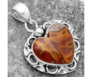 Valentine Gift Heart Natural Noreena Jasper Pendant SDP104854 P-1242, 16x17 mm