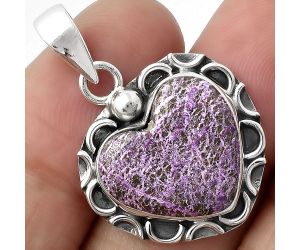 Valentine Gift Heart Natural Purpurite - South Africa Pendant SDP104882 P-1242, 16x17 mm