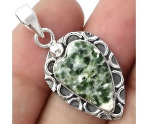 Valentine Gift Heart Natural Dioptase Pendant SDP104884 P-1242, 12x20 mm