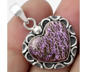 Valentine Gift Heart Natural Purpurite - South Africa Pendant SDP104892 P-1242, 16x18 mm