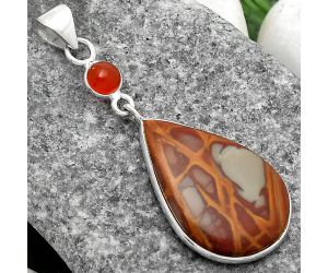 Natural Noreena Jasper & Carnelian Pendant SDP104992 P-1098, 17x25 mm