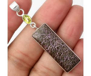 Purpurite - South Africa & Peridot Pendant SDP104997 P-1098, 11x31 mm