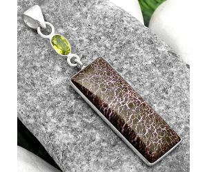 Purpurite - South Africa & Peridot Pendant SDP104997 P-1098, 11x31 mm