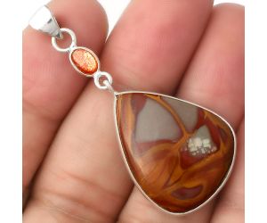 Natural Noreena Jasper & Sunstone Pendant SDP105054 P-1098, 20x25 mm