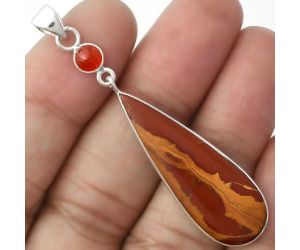 Natural Noreena Jasper & Carnelian Pendant SDP105104 P-1098, 13x37 mm