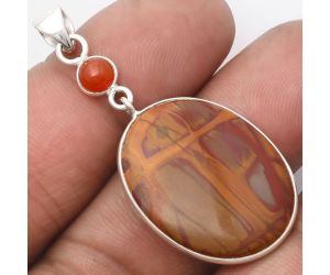 Natural Noreena Jasper & Carnelian Pendant SDP105155 P-1098, 20x27 mm