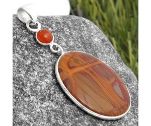 Natural Noreena Jasper & Carnelian Pendant SDP105155 P-1098, 20x27 mm