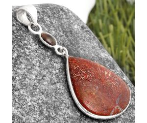 Red Moss Agate & Chalama Black Opal Pendant SDP105160 P-1098, 21x24 mm