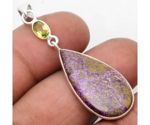 Purpurite - South Africa & Peridot Pendant SDP105161 P-1098, 14x28 mm