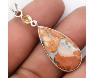 Maligano Jasper - Indonesia & Citrine Pendant SDP105222 P-1098, 15x29 mm