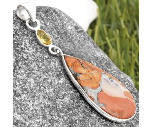 Maligano Jasper - Indonesia & Citrine Pendant SDP105222 P-1098, 15x29 mm