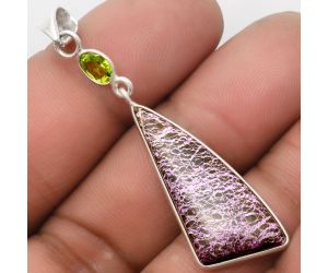 Purpurite - South Africa & Peridot Pendant SDP105251 P-1098, 13x31 mm