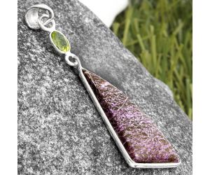 Purpurite - South Africa & Peridot Pendant SDP105251 P-1098, 13x31 mm