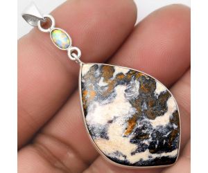 Indian Blanket Jasper & Fire Opal Pendant SDP105451 P-1098, 23x34 mm