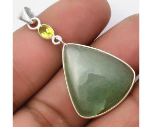 Natural Green Aventurine & Peridot Pendant SDP105490 P-1098, 24x26 mm