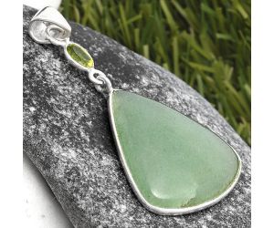 Natural Green Aventurine & Peridot Pendant SDP105490 P-1098, 24x26 mm