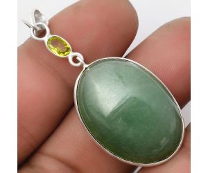 Natural Green Aventurine & Peridot Pendant SDP105510 P-1098, 20x28 mm