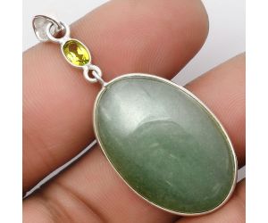 Natural Green Aventurine & Peridot Pendant SDP105522 P-1098, 20x30 mm