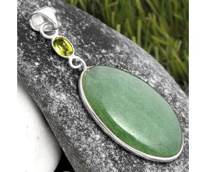 Natural Green Aventurine & Peridot Pendant SDP105522 P-1098, 20x30 mm