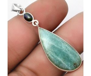 Paraiba Amazonite & Chalama Black Opal Pendant SDP105559 P-1098, 14x29 mm