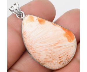 Natural Orange Scolecite - India Pendant SDP105789 P-1001, 23x32 mm