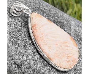 Natural Orange Scolecite - India Pendant SDP105789 P-1001, 23x32 mm