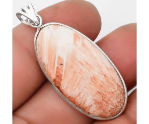 Natural Orange Scolecite - India Pendant SDP105794 P-1001, 17x34 mm