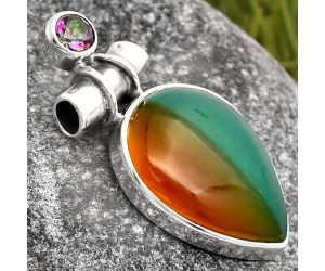 Natural Multi Onyx & Mystic Topaz Pendant SDP106230 P-1159, 17x21 mm