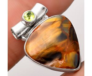 Natural Pietersite - Namibia & Peridot Pendant SDP106338 P-1300, 19x20 mm