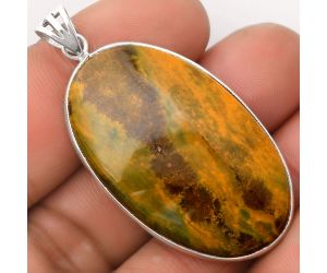 Natural Turkish Rainforest Chrysocolla Pendant SDP106415 P-1001, 25x41 mm