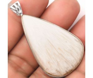 Natural White Scolecite Pendant SDP106550 P-1001, 26x43 mm