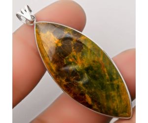 Natural Turkish Rainforest Chrysocolla Pendant SDP106558 P-1001, 21x49 mm