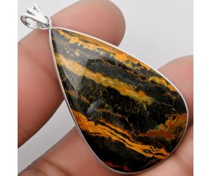 Natural Turkish Rainforest Chrysocolla Pendant SDP106684 P-1001, 26x44 mm