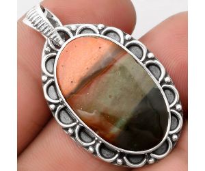 Natural Polygram Jasper Pendant SDP106718 P-1080, 16x25 mm