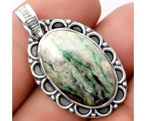 Green Mariposite 925 Sterling Silver Pendant Jewelry SDP106732 P-1080, 15x23 mm