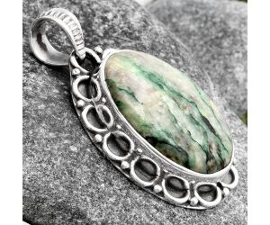 Green Mariposite 925 Sterling Silver Pendant Jewelry SDP106732 P-1080, 15x23 mm