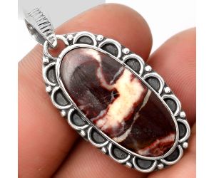 Natural Coffee Zebra Jasper Pendant SDP106734 P-1080, 12x27 mm