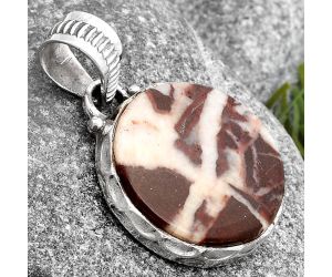 Natural Coffee Zebra Jasper Pendant SDP106808 P-1082, 19x19 mm