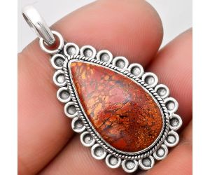 Natural Red Moss Agate Pendant SDP106972 P-1214, 12x22 mm