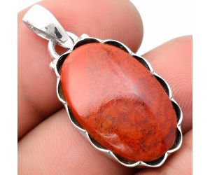 Natural Red Moss Agate Pendant SDP107077 P-1555, 15x23 mm