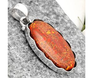 Natural Red Moss Agate Pendant SDP107106 P-1555, 14x25 mm