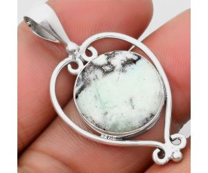 Dendritic Chrysoprase - Africa 925 Sterling Silver Pendant Jewelry SDP107130 P-1285, 17x17 mm