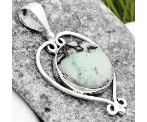 Dendritic Chrysoprase - Africa 925 Sterling Silver Pendant Jewelry SDP107130 P-1285, 17x17 mm