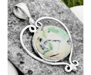 Dendritic Chrysoprase - Africa 925 Sterling Silver Pendant Jewelry SDP107140 P-1285, 17x17 mm