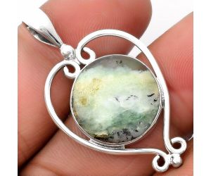 Dendritic Chrysoprase - Africa 925 Sterling Silver Pendant Jewelry SDP107145 P-1285, 17x17 mm