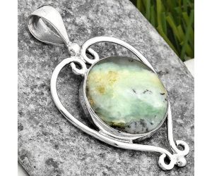 Dendritic Chrysoprase - Africa 925 Sterling Silver Pendant Jewelry SDP107145 P-1285, 17x17 mm